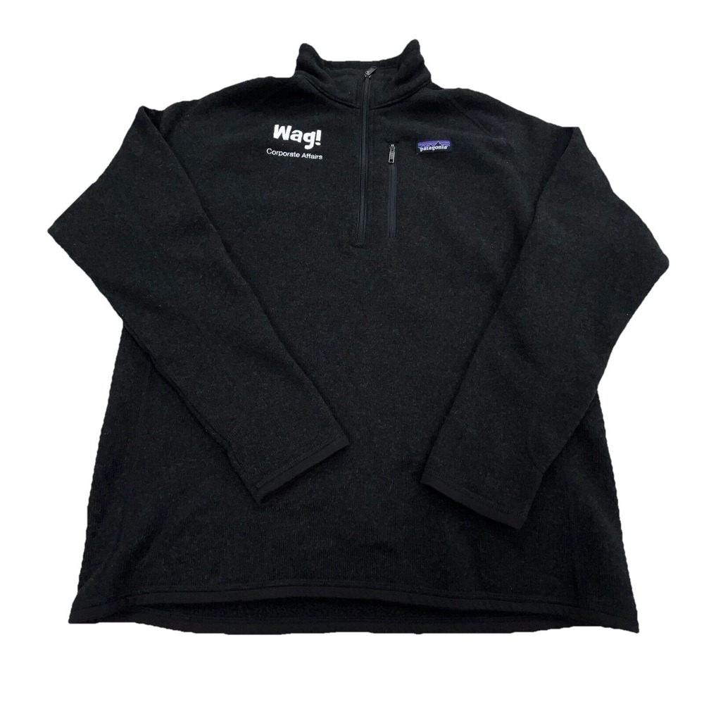 Patagonia Better Sweater Men Large Black Fleece Lined Sweatshirt Jacket Half Zip
